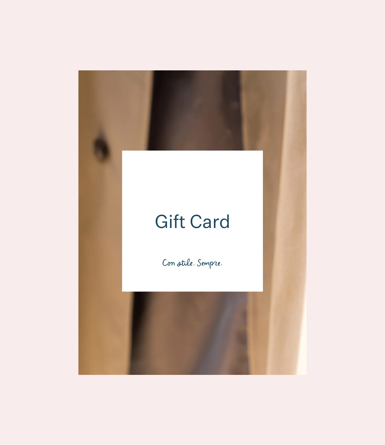 Garodkin gift card hanging on a wooden rail